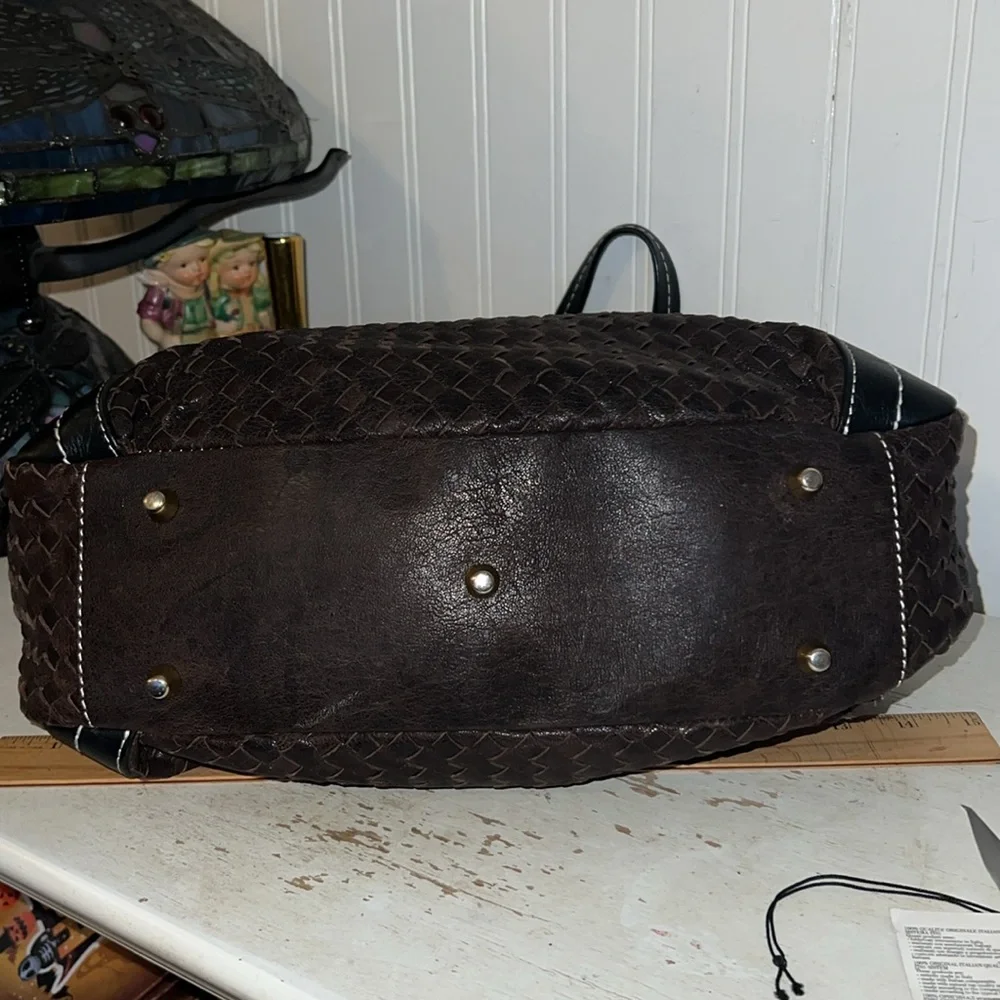 EUC Astronomica Firenze Italy woven leather satchel purse